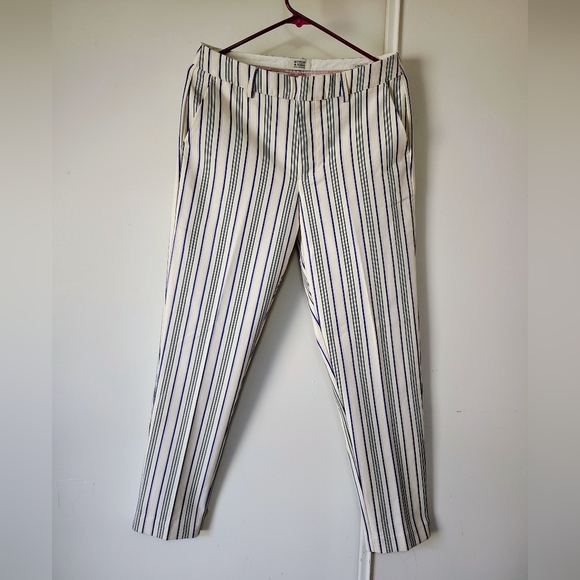 Scotch & Soda women's Lowry slim-leg mid-rise striped white dress pants sz 27. - Picture 6 of 17